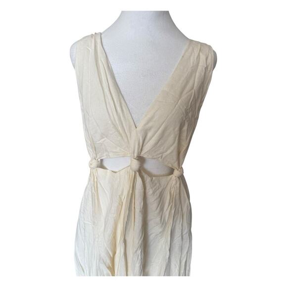 Farm Rio Knotted Cut Out Linen Blend Midi Dress M - Picture 3 of 11